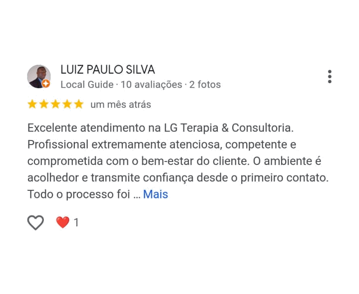 Avaliação Google — Paciente 2
