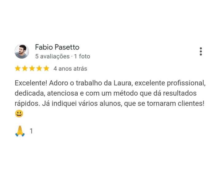Avaliação Google — Paciente 3
